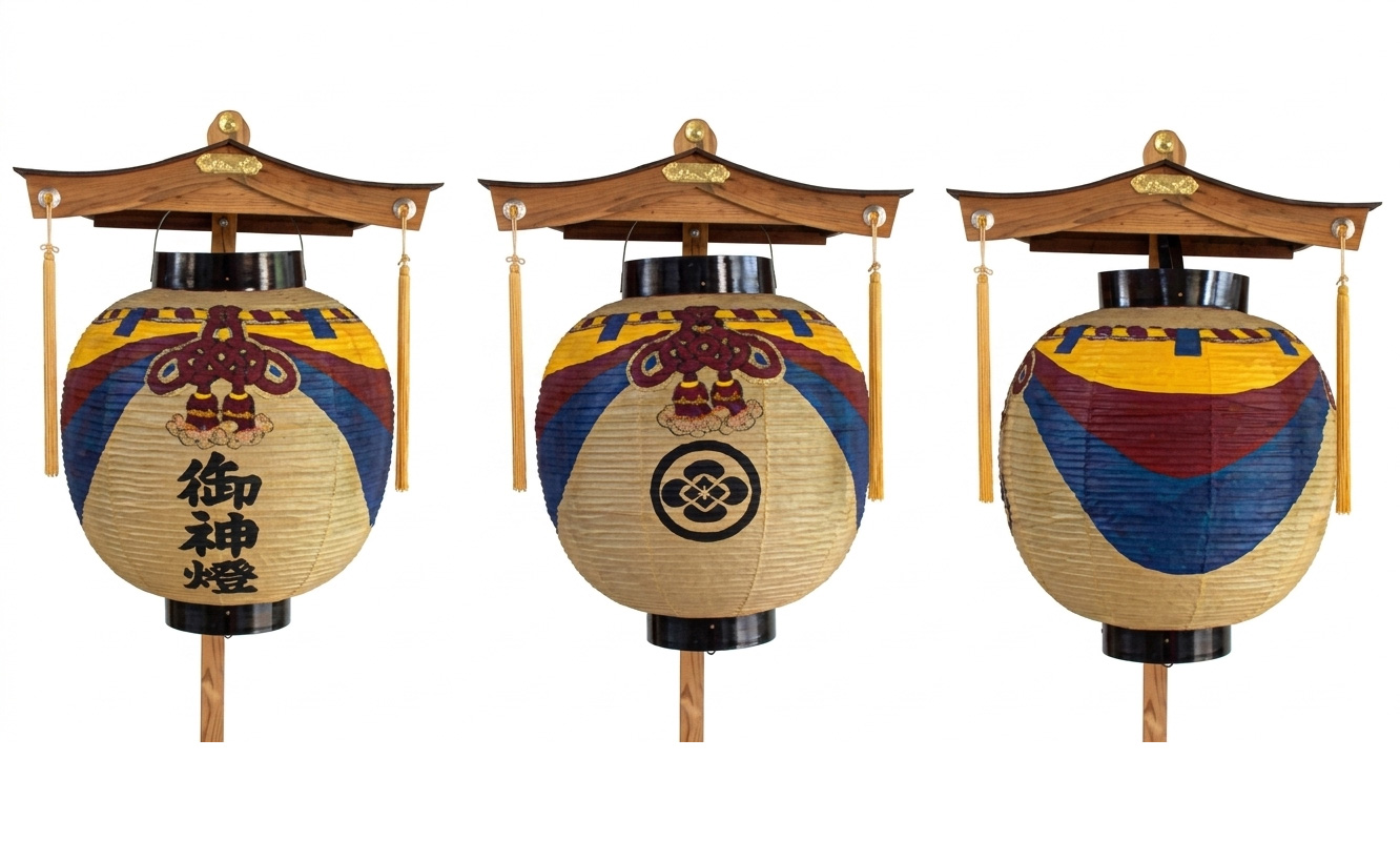 和紙丸型提灯（幕柄入り）
